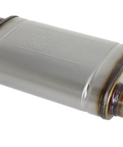 aFe MACH Force-Xp 409 SS Muffler 2.5in Offset Inlet/2.5in Offset Outlet 14in L x 9in W x 4in H Body