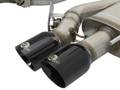 Alternative view of aFe MACHForce XP 3in 304SS Cat Back Exhaust s/ Black Tips 16-17 Cadillac ATS-V V6-3.6L (tt)