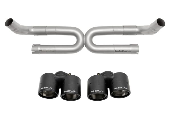 SOUL 17-19 Porsche 991.2 Carrera (Non-PSE) Perf. Exhaust w/o Drone Tubes - S Model - Carbon Tips