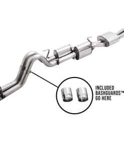 Alternative view of AWE 16-22 Toyota Tacoma 0FG Catback Exhaust w/ BashGuard - Dual Diamond Black Tips