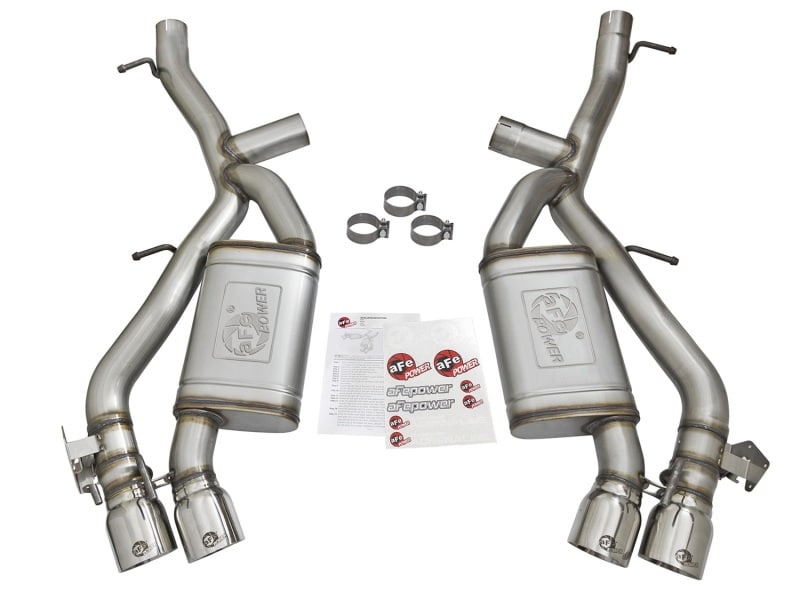 aFe MACHForce XP 3in 304 SS Axle-Back Dual Exhaust (NPP) w/ Polished Tips 16-17 Camro SS V8-6.2L - Image 3