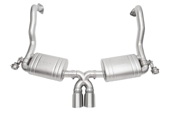 SOUL 15-16 Porsche 981 GT4 / Spyder Valved Exhaust - Slash Cut Brushed Finish Tips