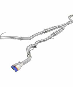 aFe POWER Takeda 2.5in 304 SS CB Exhaust w/ Blue Flame Tips 17-19 Infiniti Q60 V6-3.0L (tt)