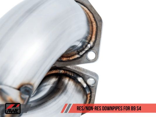 Alternative view of AWE Tuning Audi B9 S4 Touring Edition Exhaust - Non-Resonated (Silver 90mm Tips)