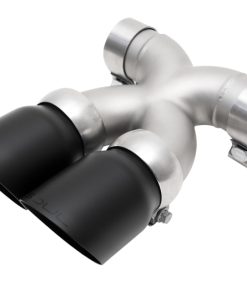 SOUL 17+ Porsche 718 Cayman / Boxster Bolt-On X-Pipe w/ Tips - Slash Cut Satin Black Tips