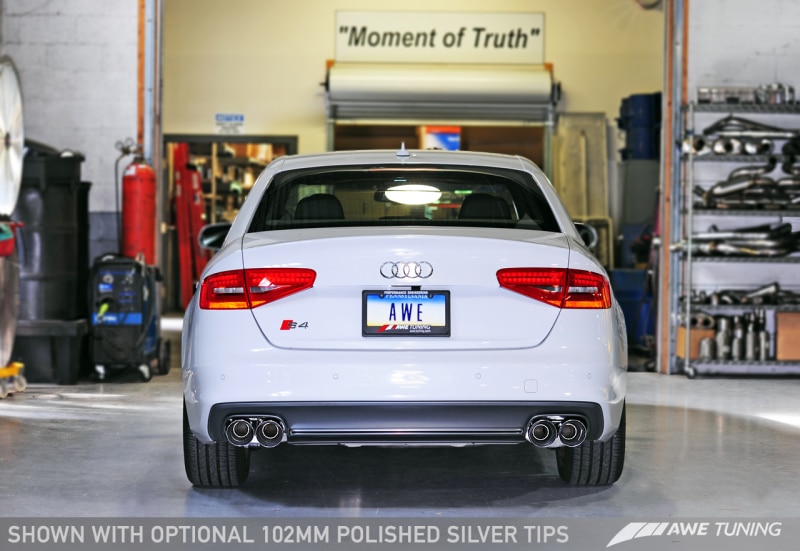 AWE Tuning Audi B8.5 S4 3.0T Touring Edition Exhaust System - Chrome Silver Tips (102mm) - Image 7