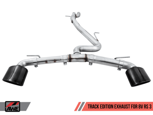 Alternative view of AWE Tuning 17-19 Audi RS3 8V Track Edition Exhaust - Diamond Black Tips RS-Style Tips