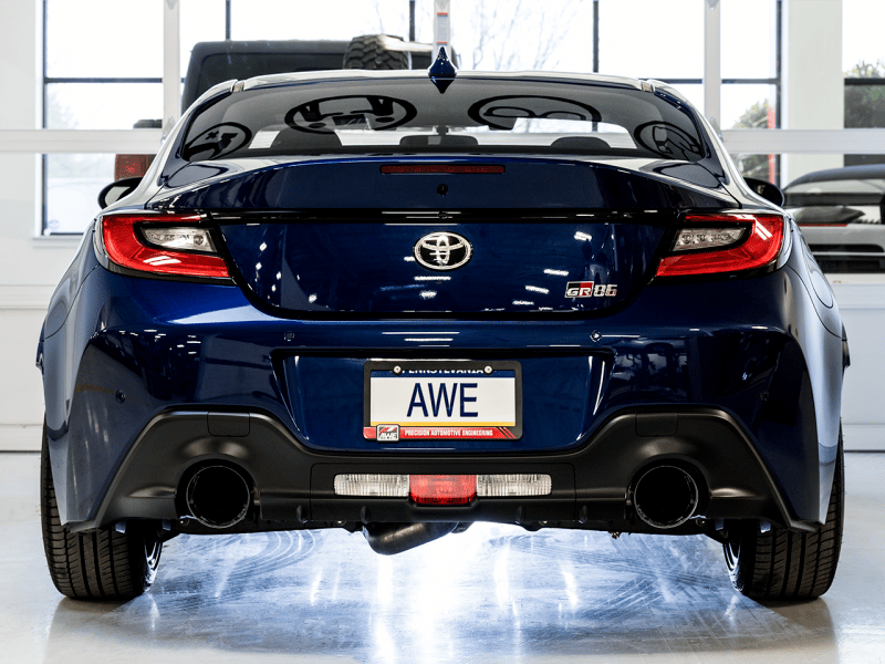 AWE Subaru BRZ / Toyota GR86 / Toyota 86 Track Edition Cat-Back Exhaust- Diamond Black Tips - Image 11