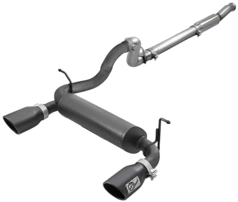 aFe Rebel Series 409 Stainless Steel Cat-Back Exhaust 18-21 Jeep Wrangler JL 2.0L (t) - Black Tip - Image 2