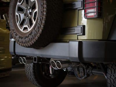 Alternative view of aFe Rebel Series 2.5in 409 SS Axle-Back Exhaust Polished 07-18 Jeep Wrangler (JK) V6-3.6L/3.8L