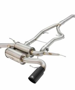 aFe MACHForce XP SS-304 Black Tip 3.0in-2.5in Dia Cat Back Exhaust 11-13 BMW 335i (E90/E92) 3.0L