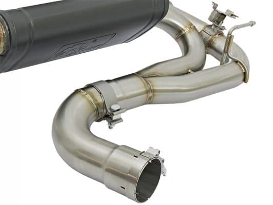 Alternative view of aFe MACHForce XP 16-17 BMW 340i/iX 440i/iX L6-3.0L (t) SS Axle-Back Exhaust w/Polished Tips