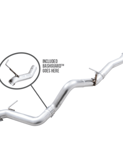 AWE Tuning 2021+ Ford Bronco 0FG Single Rear Exit Exhaust w/Chrome Silver Tip & Bash Guard