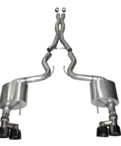 Corsa 15-16 Ford Mustang GT 5.0 3in Cat Back Exhaust Black Quad Tips (Xtreme)