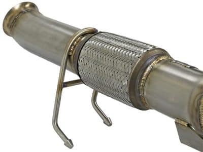 Alternative view of aFe Twisted Steel 3in. 304 SS Catted Series Downpipe 16-18 Ford Focus RS I4-2.3L (t)