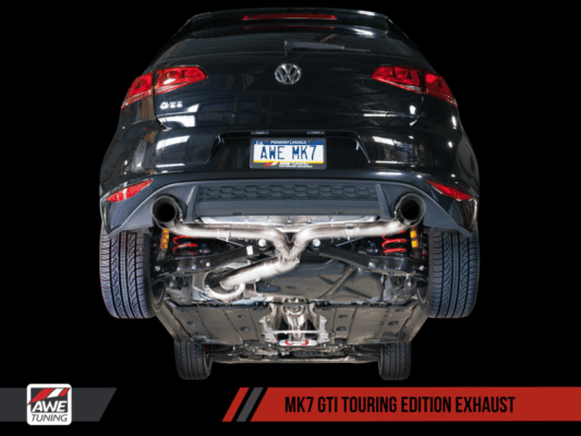 Alternative view of AWE Tuning VW MK7 GTI Track Edition Exhaust - Chrome Silver Tips