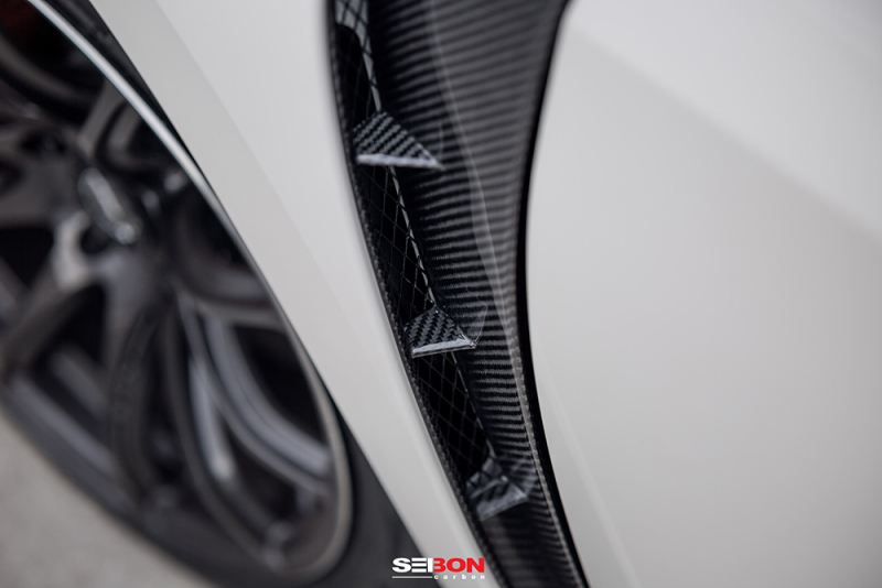 Seibon 17-18 Honda Civic Type-R Carbon Fiber Fender Ducts (Pair) - Image 6