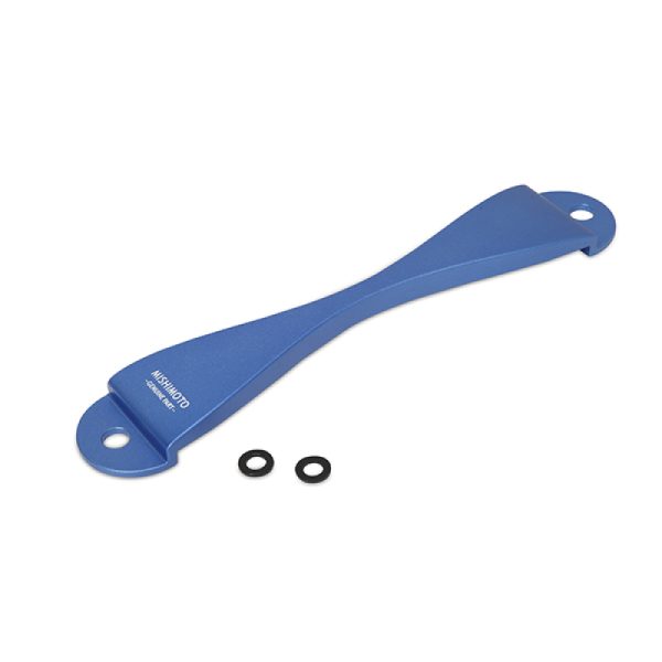 Alternative view of Mishimoto Subaru CNC Battery Tie-Down - Blue