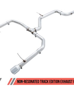 Alternative view of AWE Tuning 18-21 Volkswagen Jetta GLI Mk7 Track Edition Exhaust - Chrome Silver Tips (Fits OEM DP)