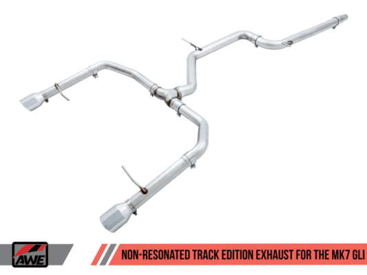 Alternative view of AWE Tuning 18-21 Volkswagen Jetta GLI Mk7 Track Edition Exhaust - Chrome Silver Tips (Fits OEM DP)