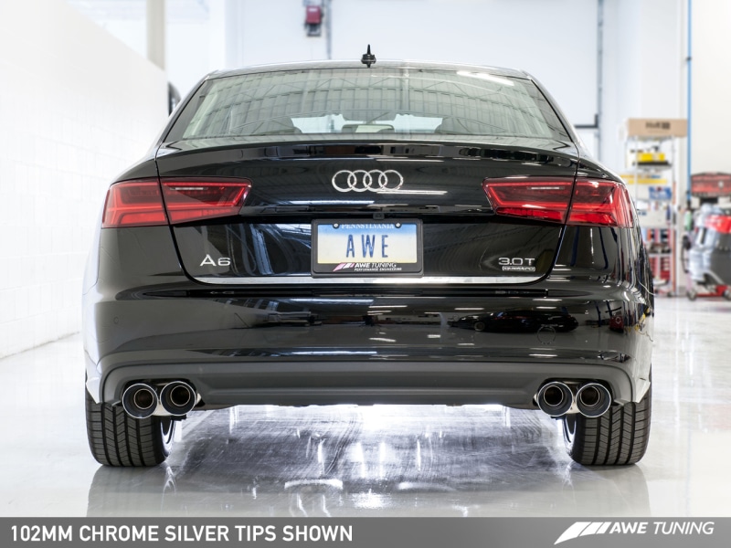 AWE Tuning Audi C7.5 A7 3.0T Touring Edition Exhaust - Quad Outlet Chrome Silver Tips - Image 5