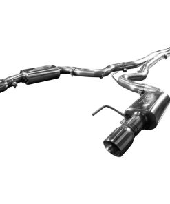 Alternative view of Kooks 15+ Mustang 5.0L 4V Convertible 3in Cat-Back w/ X-Pipe 4in Slash Cut Polished Tips Exhaust