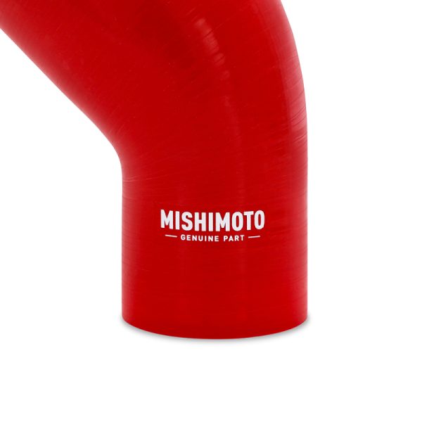 Alternative view of Mishimoto Silicone Reducer Coupler 45 Degree 1.75in to 2.5in - Red