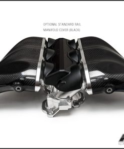 Alternative view of AMS Performance 2009+ Nissan GT-R Alpha Carbon Fiber/Billet Intake Manifold w/Std Fuel Rail - Clear