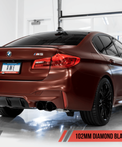 Alternative view of AWE Tuning 18-19 BMW F90 M5 Track Edition Axle-Back Exhaust- Black Diamond Tips
