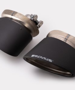 Remus Carbon 175x108mm Angled Titanium Internals w/Adj Clamp Tail Pipe Set (Pair)