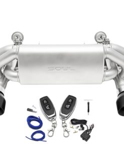 SOUL 2020+ Porsche 718 GT4 / Spyder / GTS 4.0L Valved Exhaust - Ceramic Black Strght Cut Tips - VC