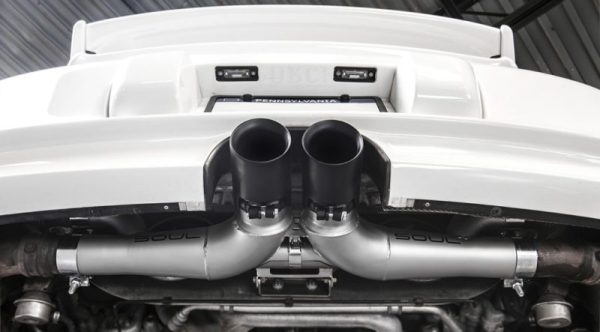 SOUL 06-11 Porsche 997 / 997.2 GT3 Center Muffler Bypass Exhaust - 3.5in Black Double Wall Tips