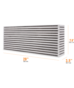 Alternative view of Mishimoto Universal Air-to-Air Intercooler Core - 20in / 7.8in / 3.5in