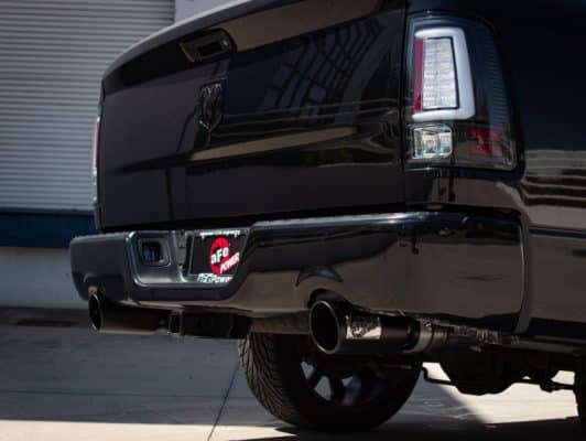 Alternative view of aFe 09-18 Ram 1500 V8 5.7L Hemi Gemini XV 3in 304 SS Cat-Back Exhaust w/ Black Tips