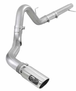 aFe Atlas 4in Aluminized Steel DPF-Back Exh 18-19 Ford F-150 V6-3.0L (td) w/ Polished Tip