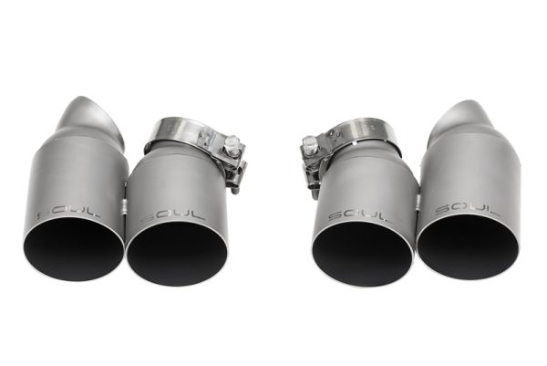 SOUL 13-19 Porsche 991.1 / 991.2 Turbo Bolt On Exhaust Tips - Straight Cut (Signature Satin)