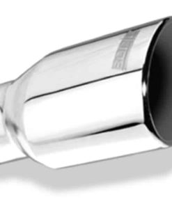 Borla Universal Polished Tip Single Round Rolled Angle-Cut w/Clamp