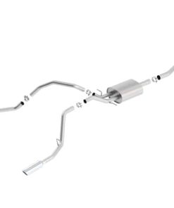 Borla 14 GM Silverado/Sierra 1500 CC/SB 153in WB C/B S-Type 3.5x2.25in Sngl Rnd Rlld AnglCt Splt Rr