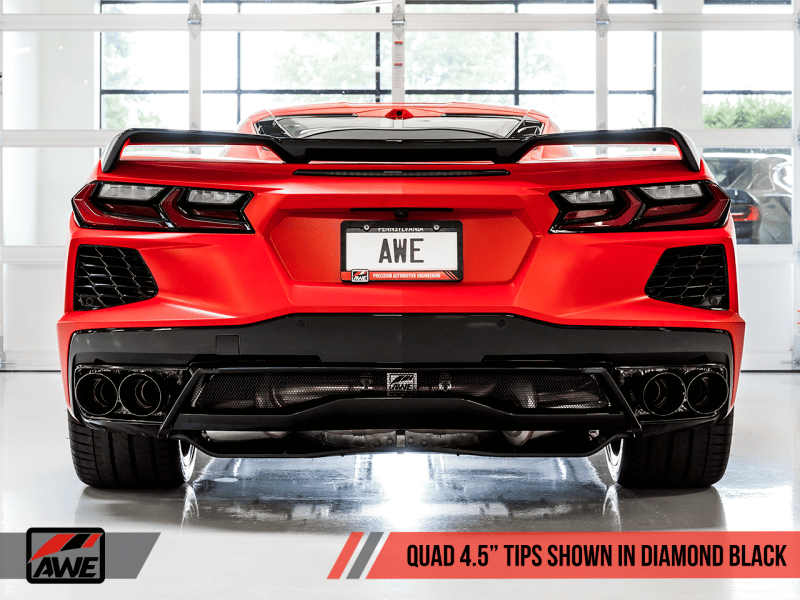 AWE Tuning 2020 Chevrolet Corvette (C8) Track Edition Exhaust - Quad Diamond Black Tips - Image 18