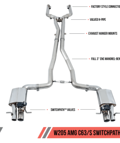 AWE Tuning Mercedes-Benz W205 AMG C63/S Coupe SwitchPath Exhaust System - for Non-DPE Cars