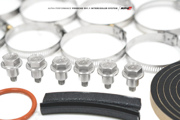 Alternative view of AMS Performance 13-15 Porsche 911 Turbo/Turbo S (991.1) Alpha Intercooler Kit w/Carbon Fiber Shrouds