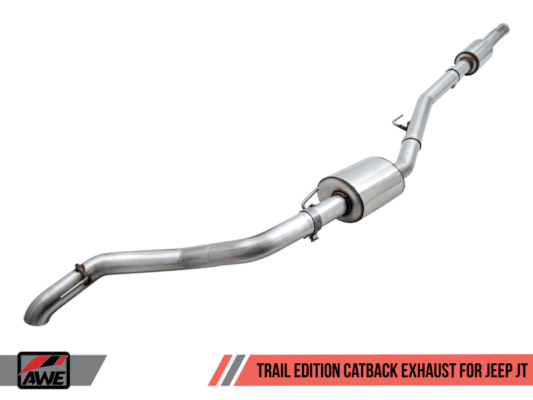 Alternative view of AWE Tuning 20-21 Jeep Gladiator JT 3.6L Trail Edition Cat-Back Exhaust