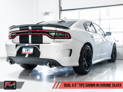 Alternative view of AWE Tuning 2017+ Dodge Charger 5.7L Touring Edition Exhaust - Non-Resonated - Chrome Silver Tips