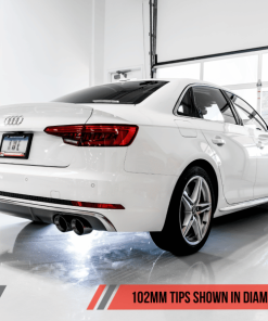 Alternative view of AWE Tuning Audi B9 S4 Track Edition Exhaust - Non-Resonated (Black 102mm Tips)