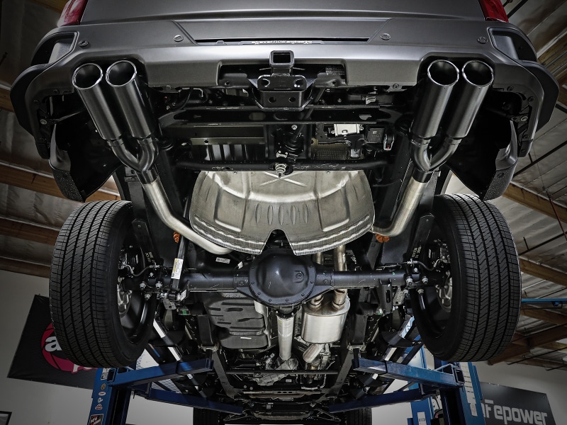 aFe Vulcan Series 4-3in 304SS Exhaust Cat-Back w/ Blk Tips 2019 GM Silverado/Sierra 1500 V8-6.2L - Image 2
