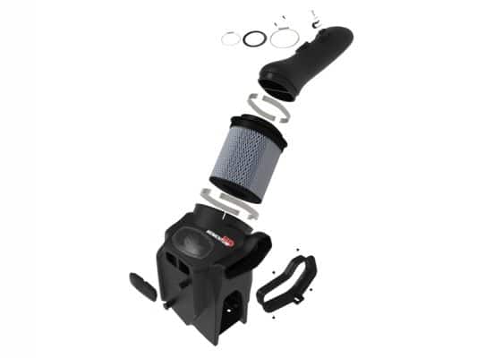 Alternative view of aFe Momentum HD Cold Air Intake System w/Pro 10R Filter 2020 Ford F250/350 Power Stroke V8-6.7L (td)
