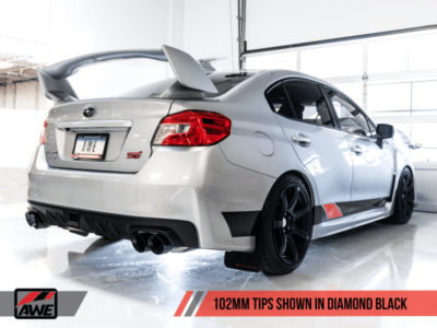 Alternative view of AWE Tuning Subaru STI VA / WRX GV / STI GV Sedan Touring Edition Exhaust - Diamond Black Tip (102mm)