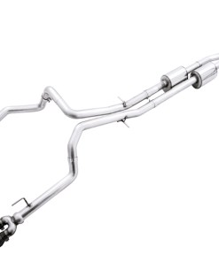 Alternative view of AWE Tuning 4th Gen GM 1500 6.2L 0FG Catback Split Rear Exit (w/ Bumper Cutouts) - Quad Diamond Tips