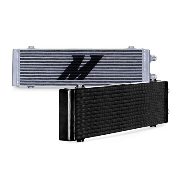 Alternative view of Mishimoto Universal Large Bar and Plate Dual Pass Silver Oil Cooler
