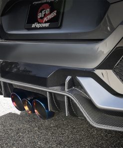 Alternative view of aFe Takeda 3in 304 SS Cat-Back Exhaust w/ Blue Flame Tips 2017+ Honda Civic Type R I4 2.0L (t)